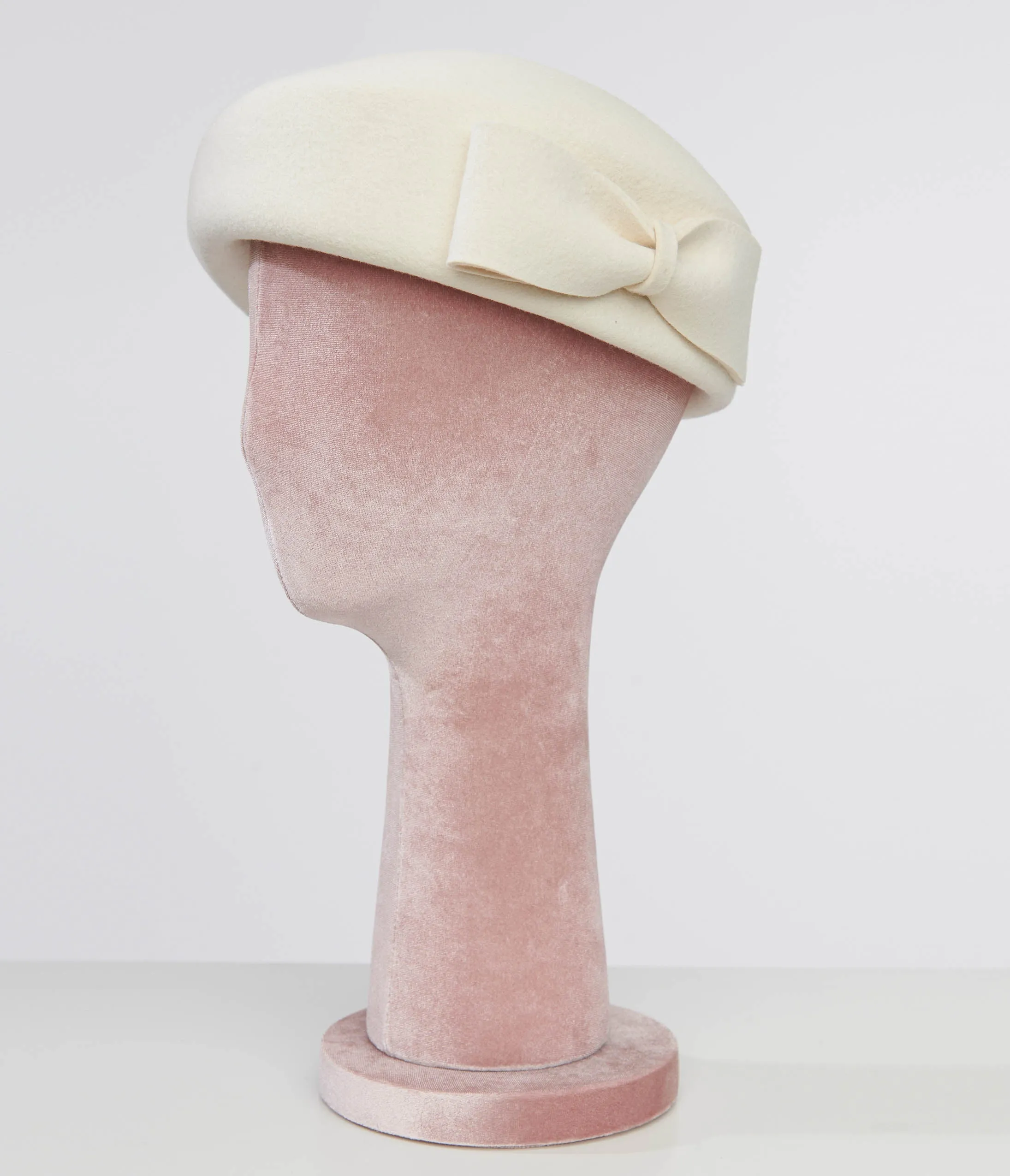 1940s Cream Bow Beret