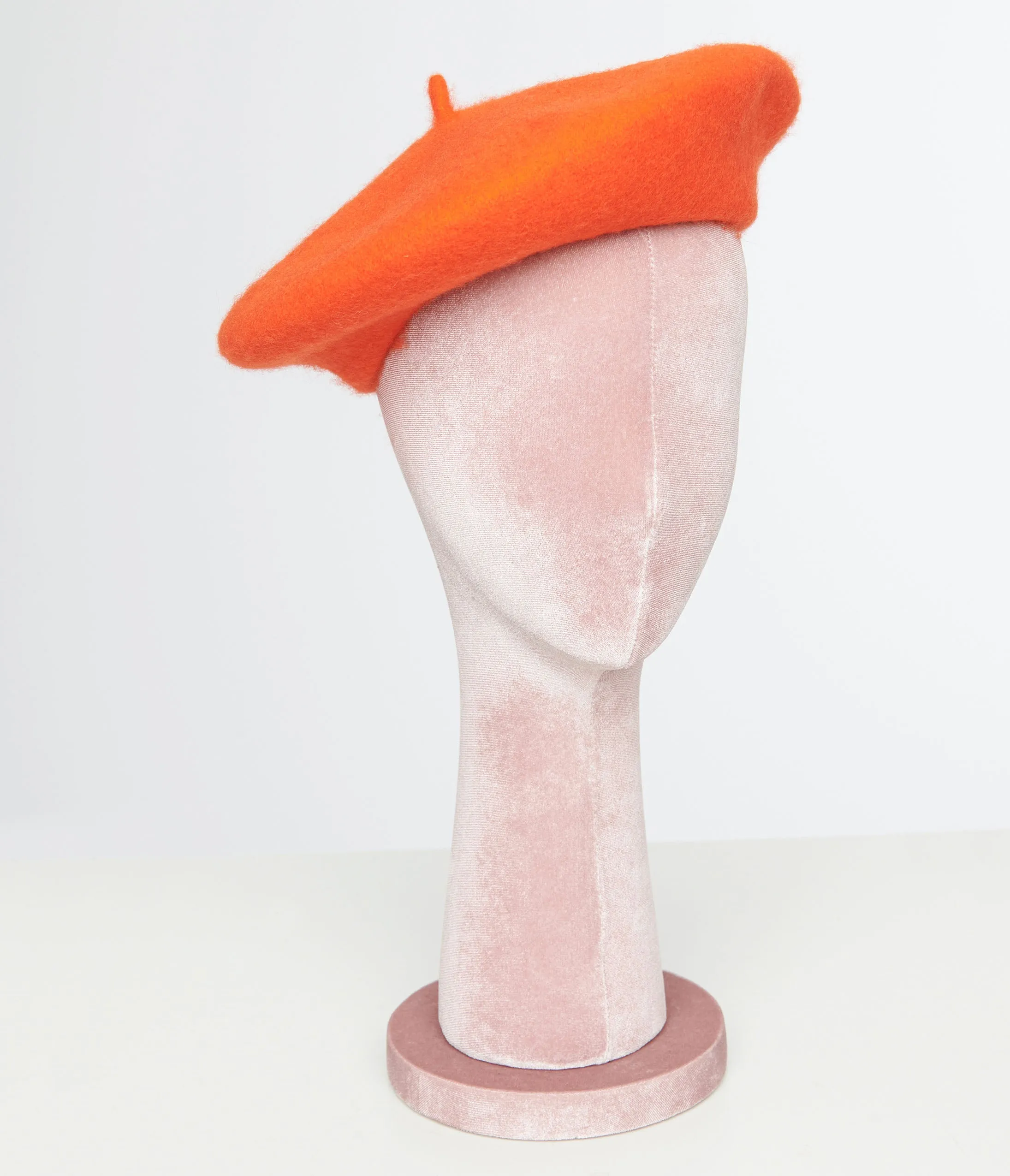 1960s Orange Wool Beret