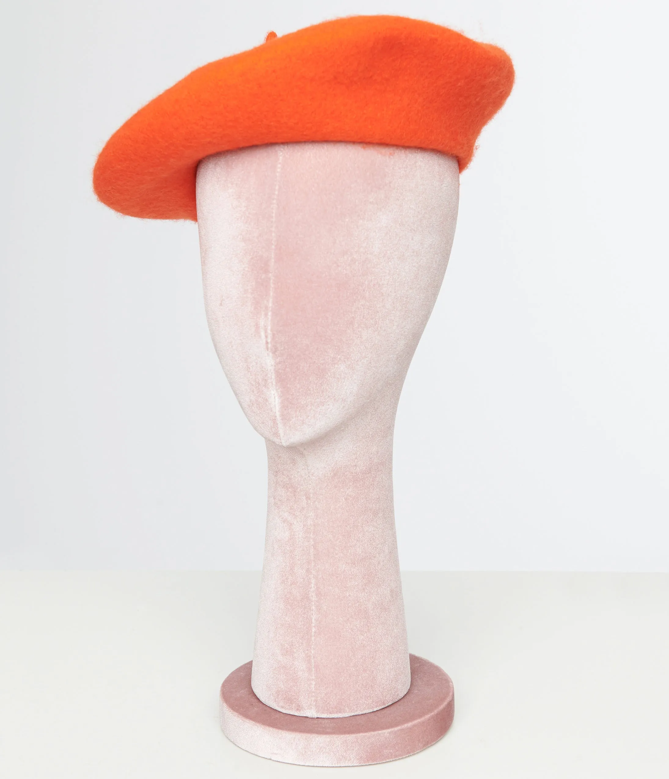 1960s Orange Wool Beret