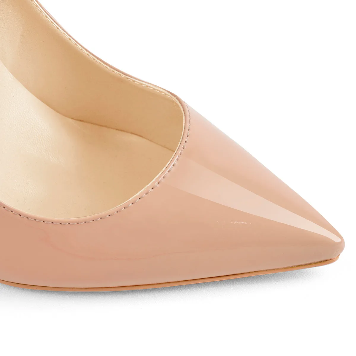 8cm 10cm 12cm Baby Pink Pointed Toe Slip On High Heel Pumps