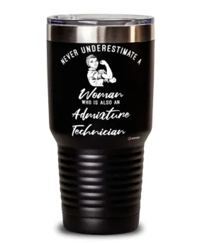 Admixture Technician Tumbler Never Underestimate A Woman Who Is Also An Admixture Tech 30oz Stainless Steel Black