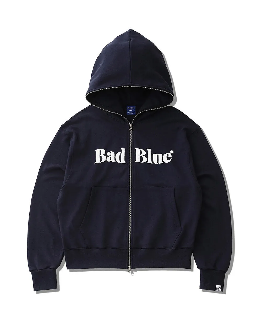 Bad Blue  |●Bad Blue● Logo Pull Zip Hoodie Navy