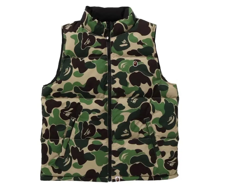 BAPE ABC CAMO REVERSIBLE DOWN VEST GREEN