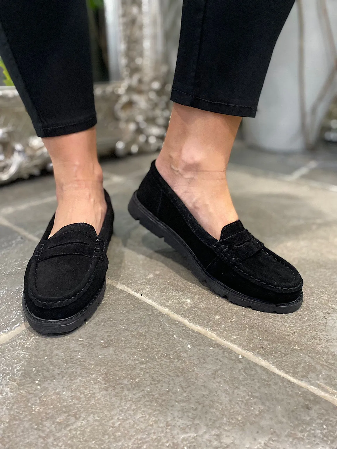 Black Suede Loafers