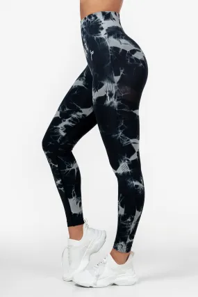 Black Tie Dye Scrunch Leggings