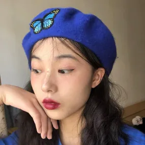 Blue Butterfly Beret