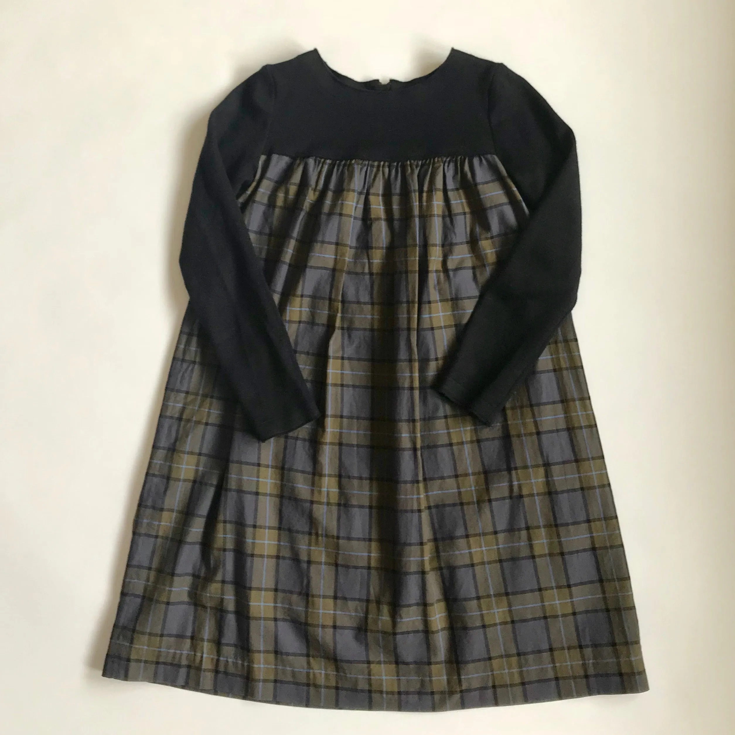 Bonpoint Black & Tartan Wool Dress: 12 Years