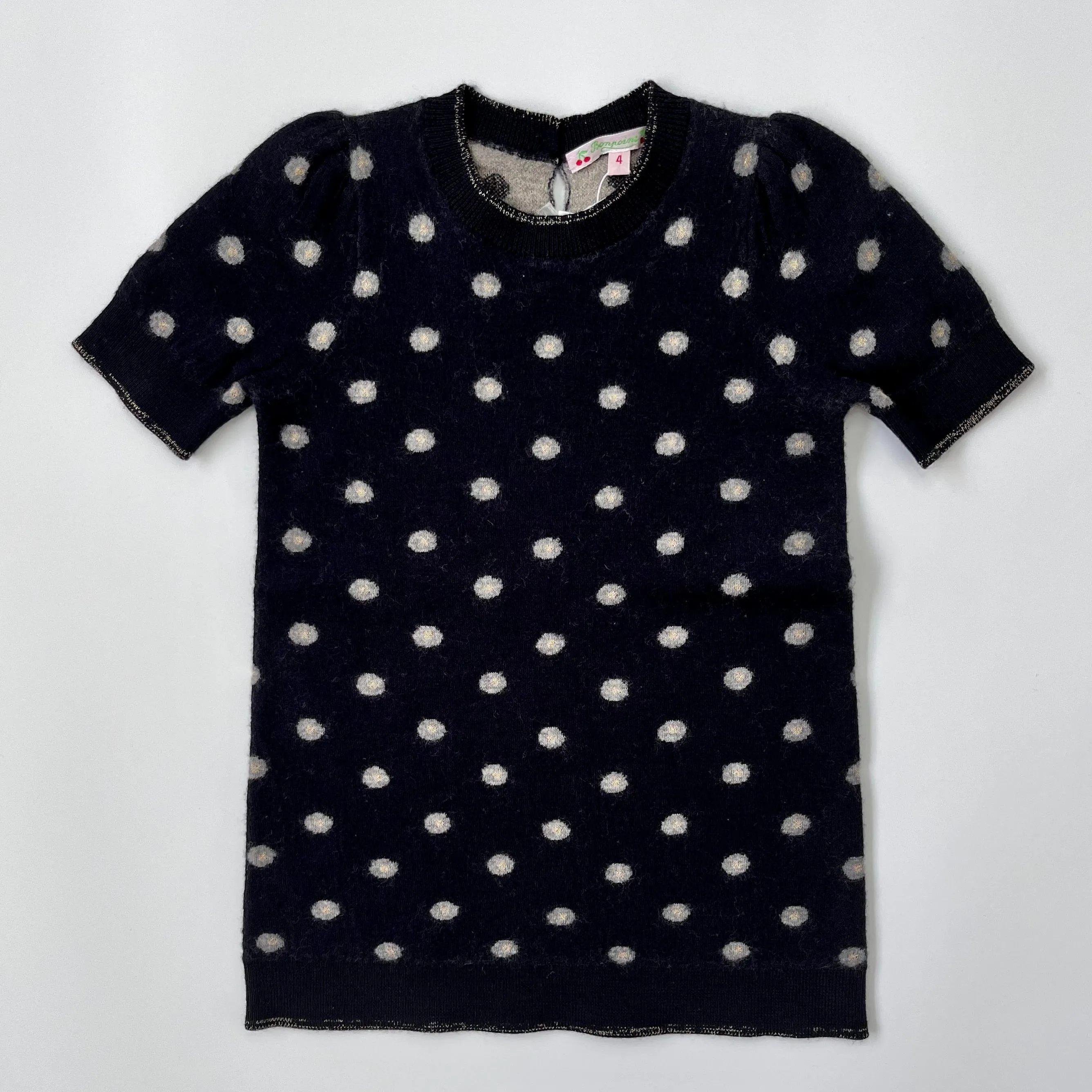 Bonpoint Black Wool Polka Dot Dress: 4 Years (Brand New)