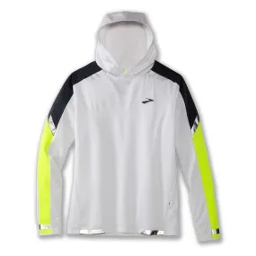 Brooks  Run Visible Mens Thermal Hoodie White/Asphalt/Nightlife