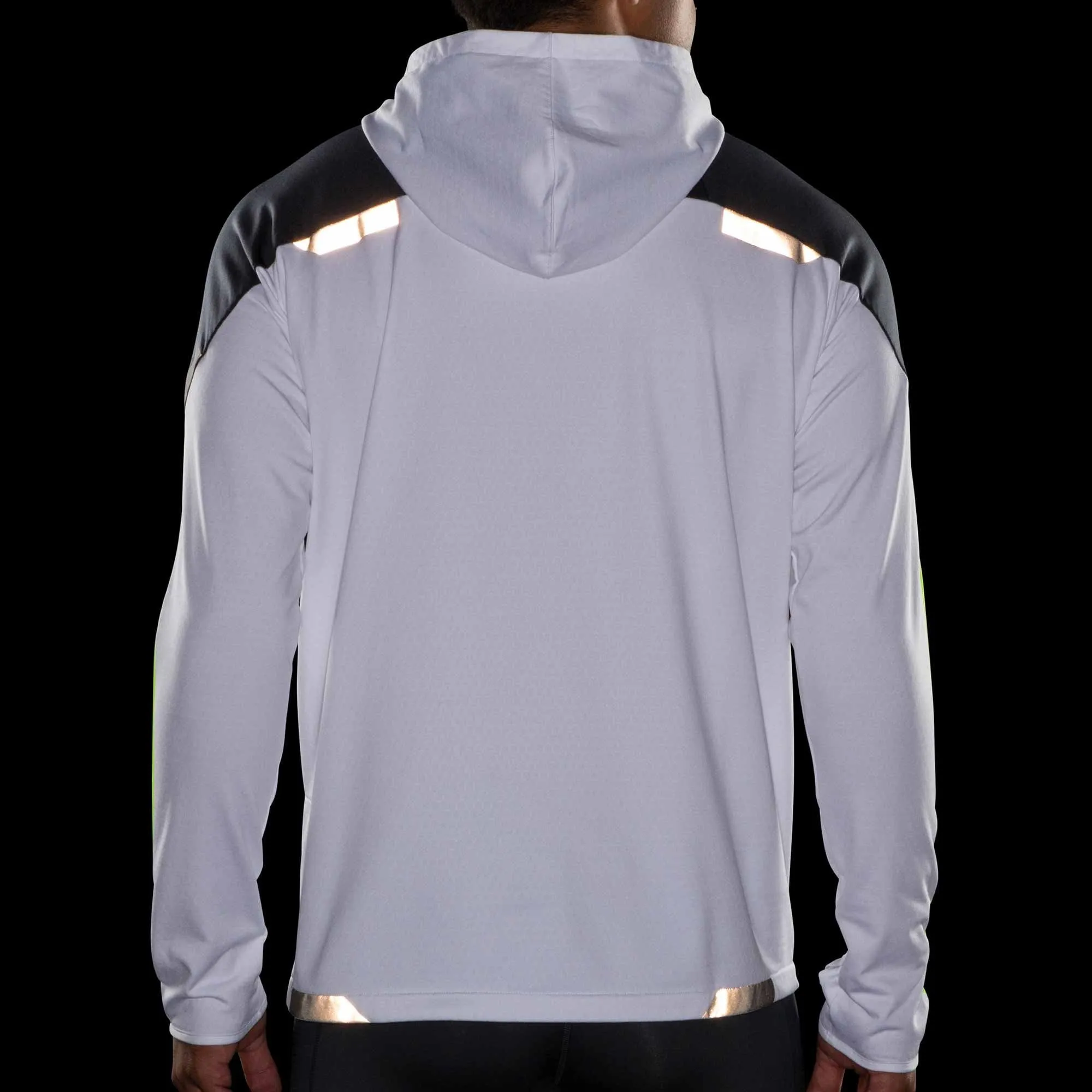 Brooks  Run Visible Mens Thermal Hoodie White/Asphalt/Nightlife