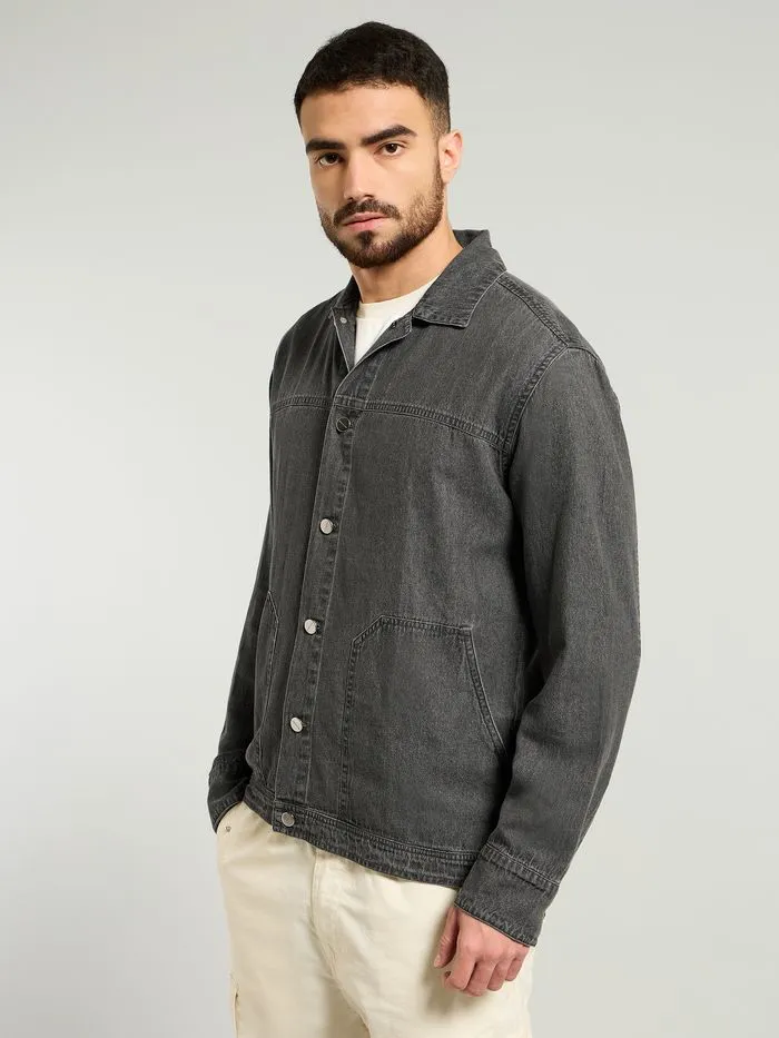 Buy Grey Denim Jacket Shirt Online in India -Beyoung