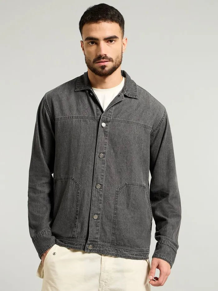 Buy Grey Denim Jacket Shirt Online in India -Beyoung