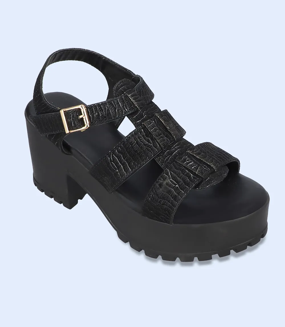 BW9223-BLACK-Women Platform Sandals