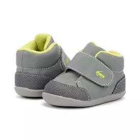 Casey (First Walker) Infant Bootie -  Gray/Lime