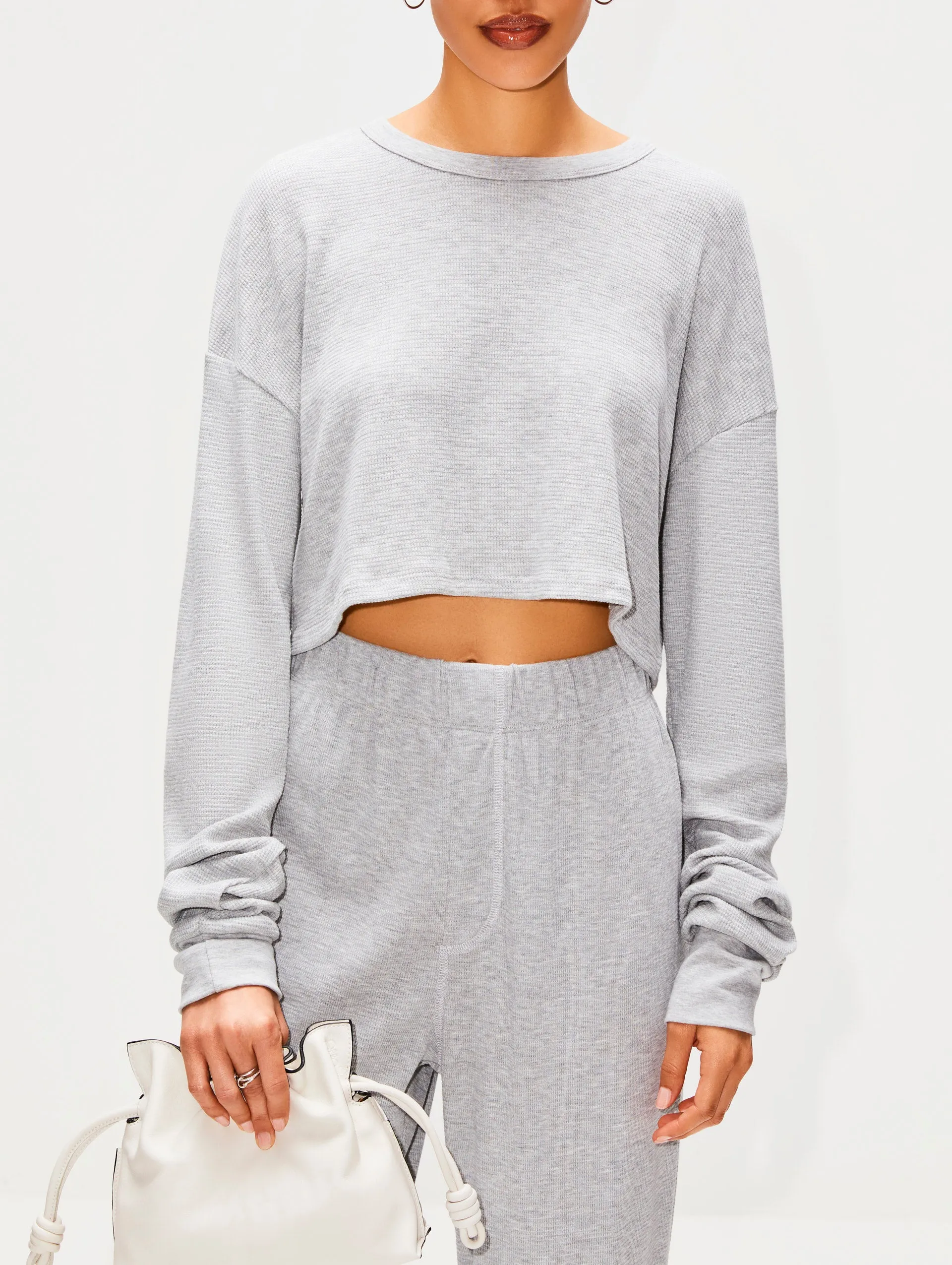 Cropped Oversized Thermal Top