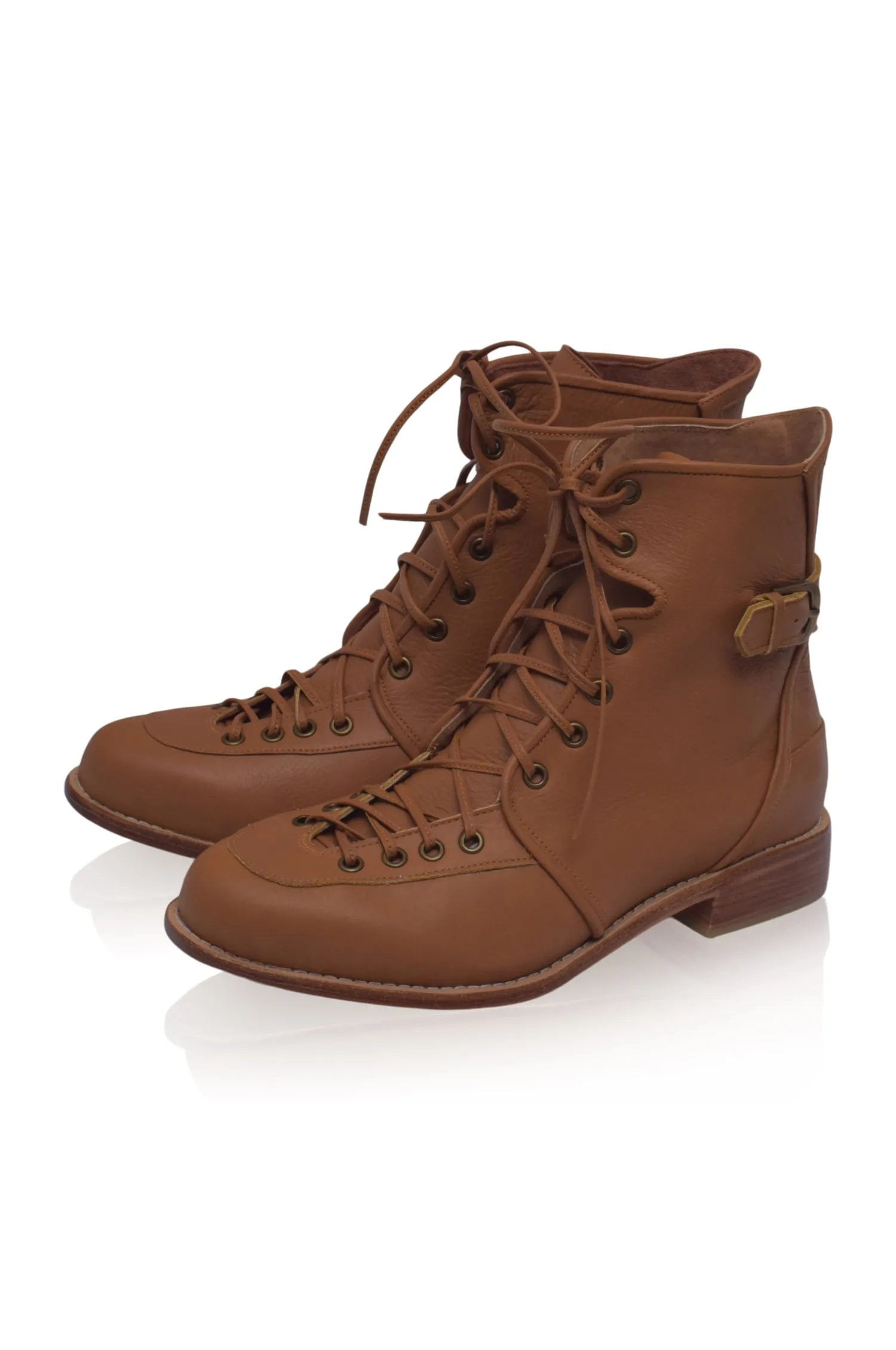 Desert Seeker Combat Leather Boots in Dark Brown