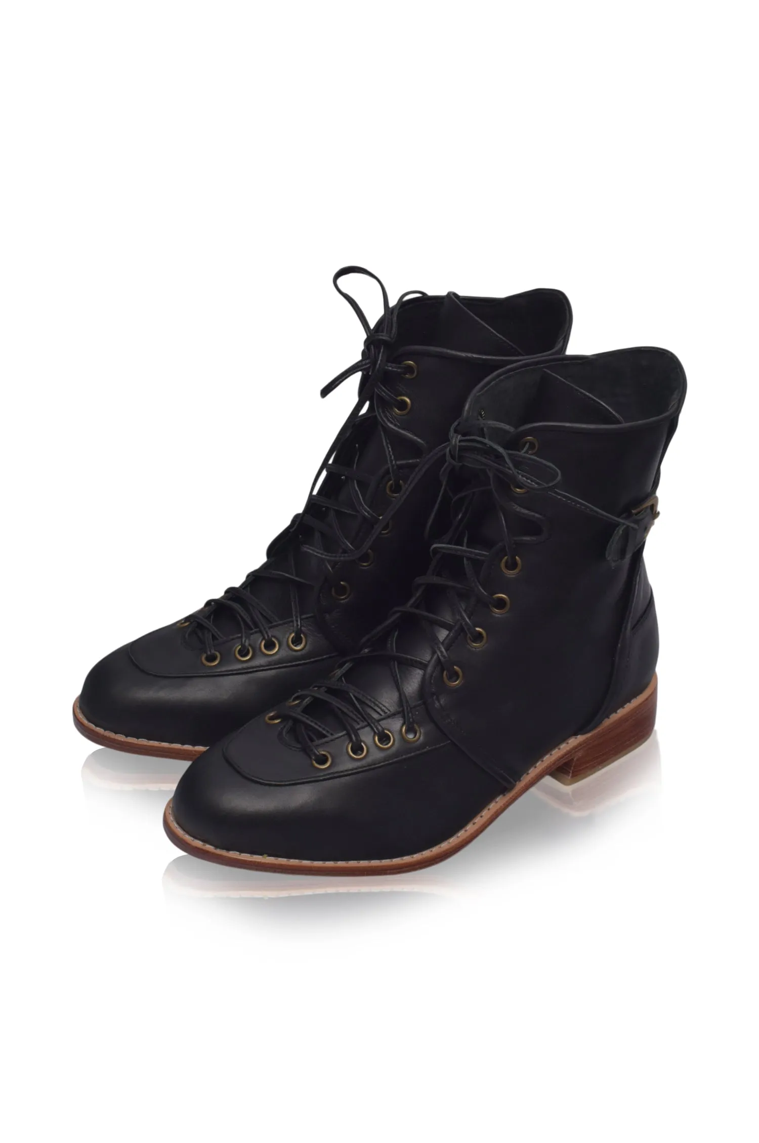 Desert Seeker Combat Leather Boots in Dark Brown