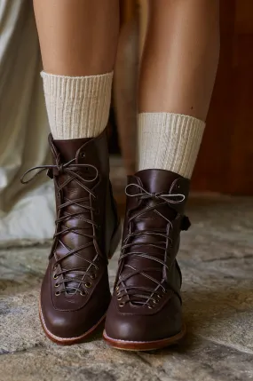 Desert Seeker Combat Leather Boots in Dark Brown