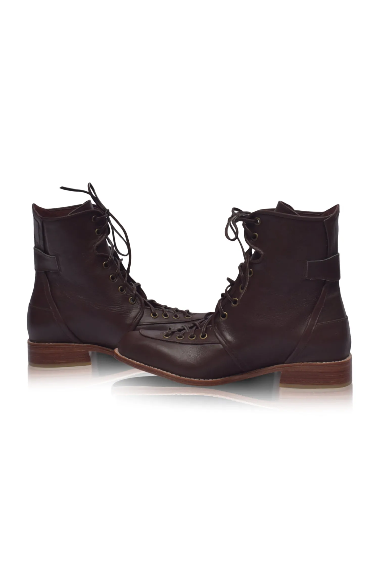 Desert Seeker Combat Leather Boots in Dark Brown