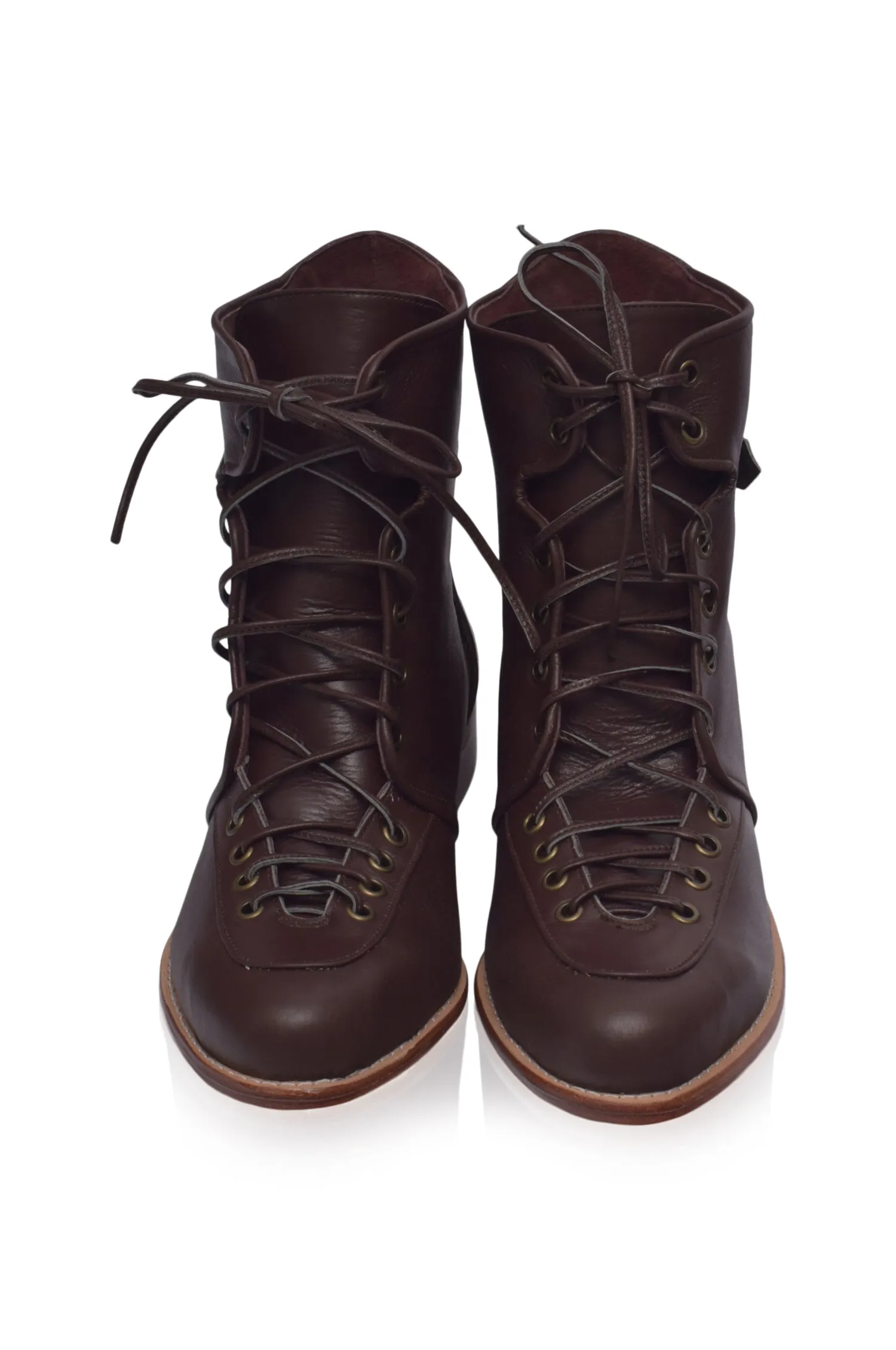 Desert Seeker Combat Leather Boots in Dark Brown