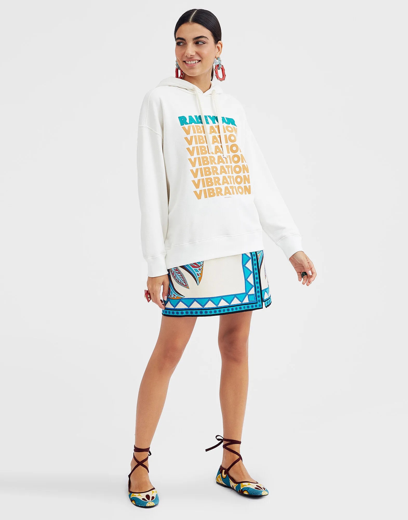 Discman Hoodie in Off White for Women | La DoubleJ