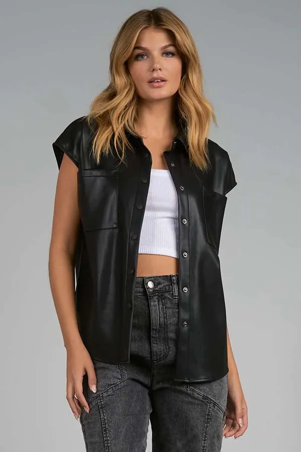 Elan Florence Faux Leather Vest