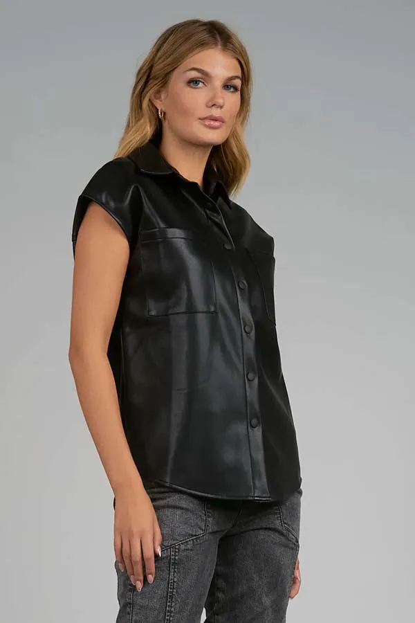 Elan Florence Faux Leather Vest