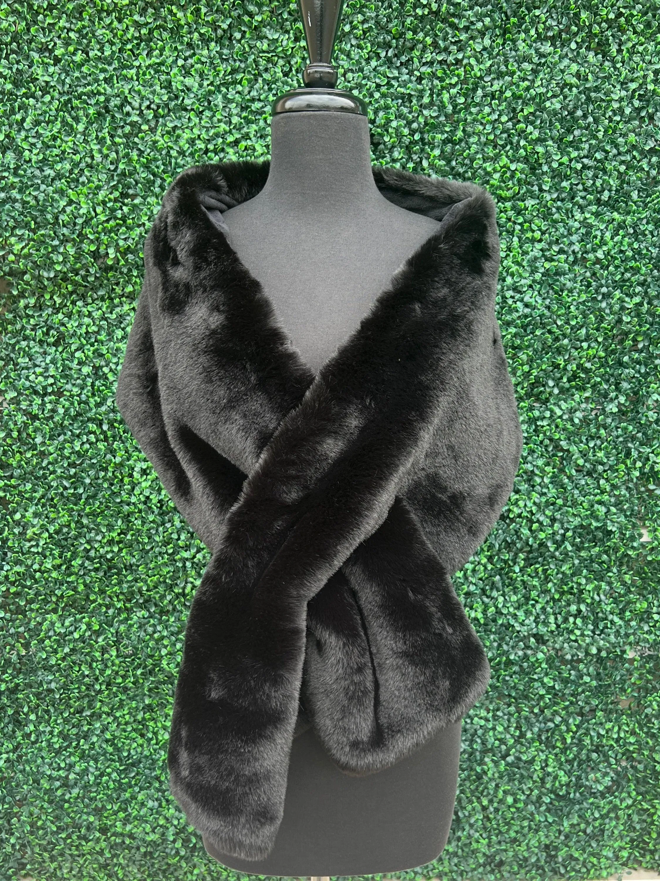 Faux Fur Pull-Through Shawl