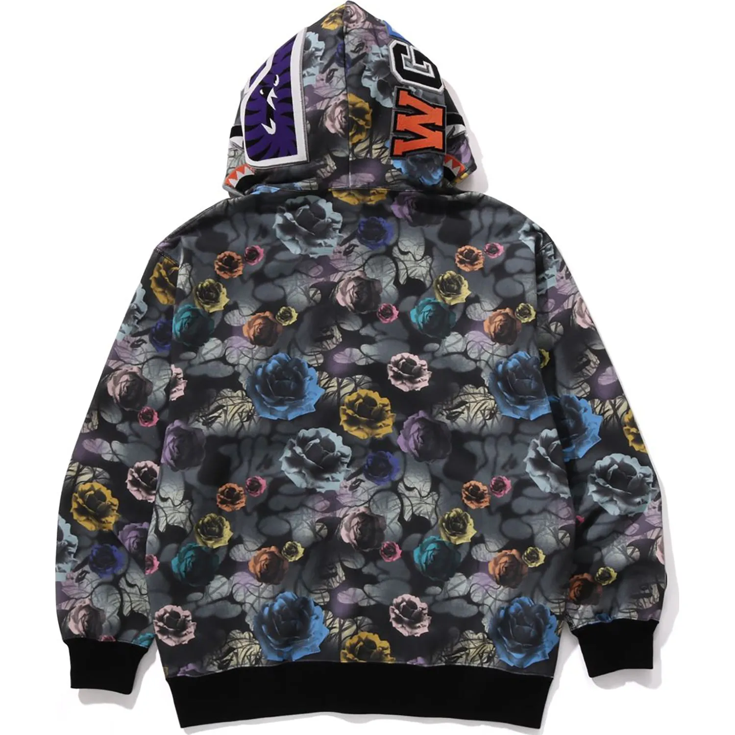 FLORAL CAMO SHARK RELAXED FIT FULL ZIP HOODIE MENS