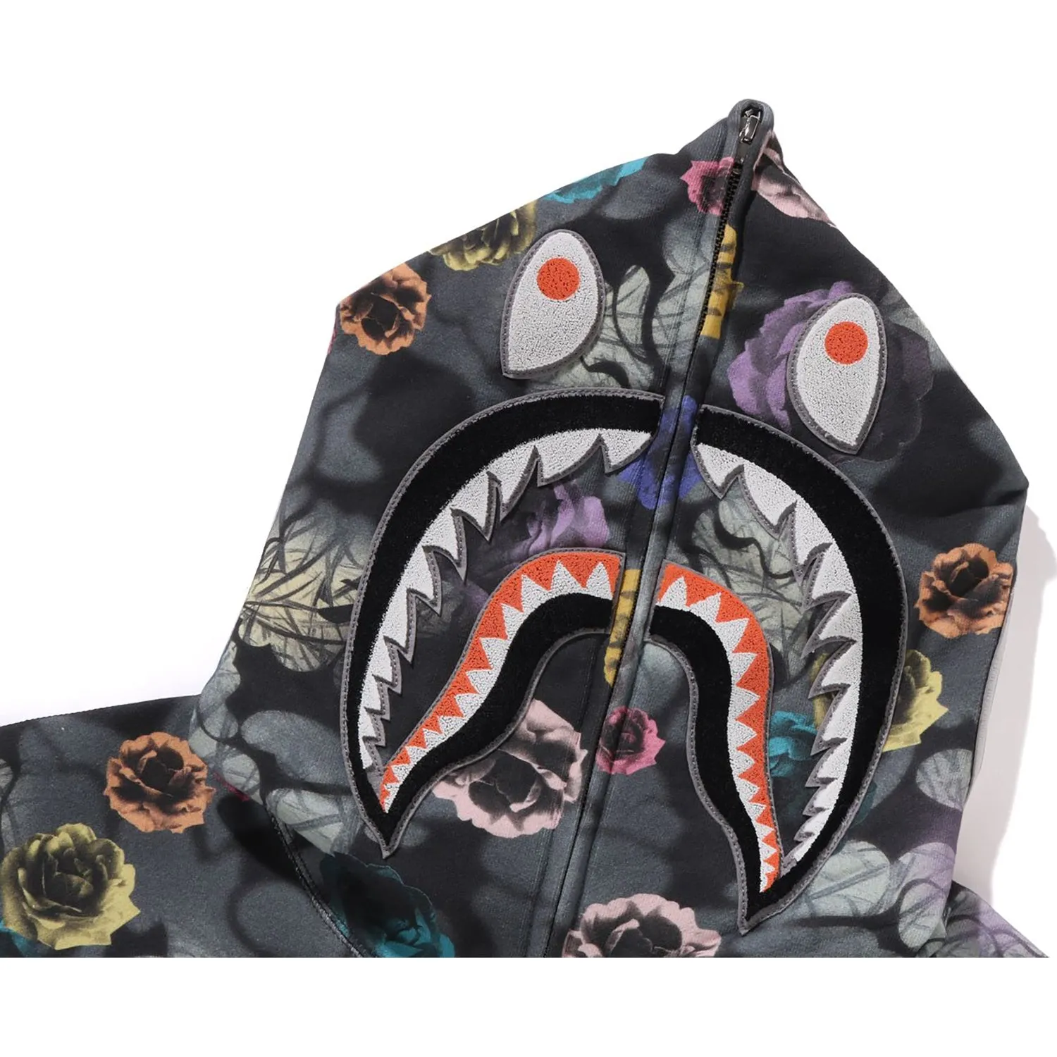 FLORAL CAMO SHARK RELAXED FIT FULL ZIP HOODIE MENS