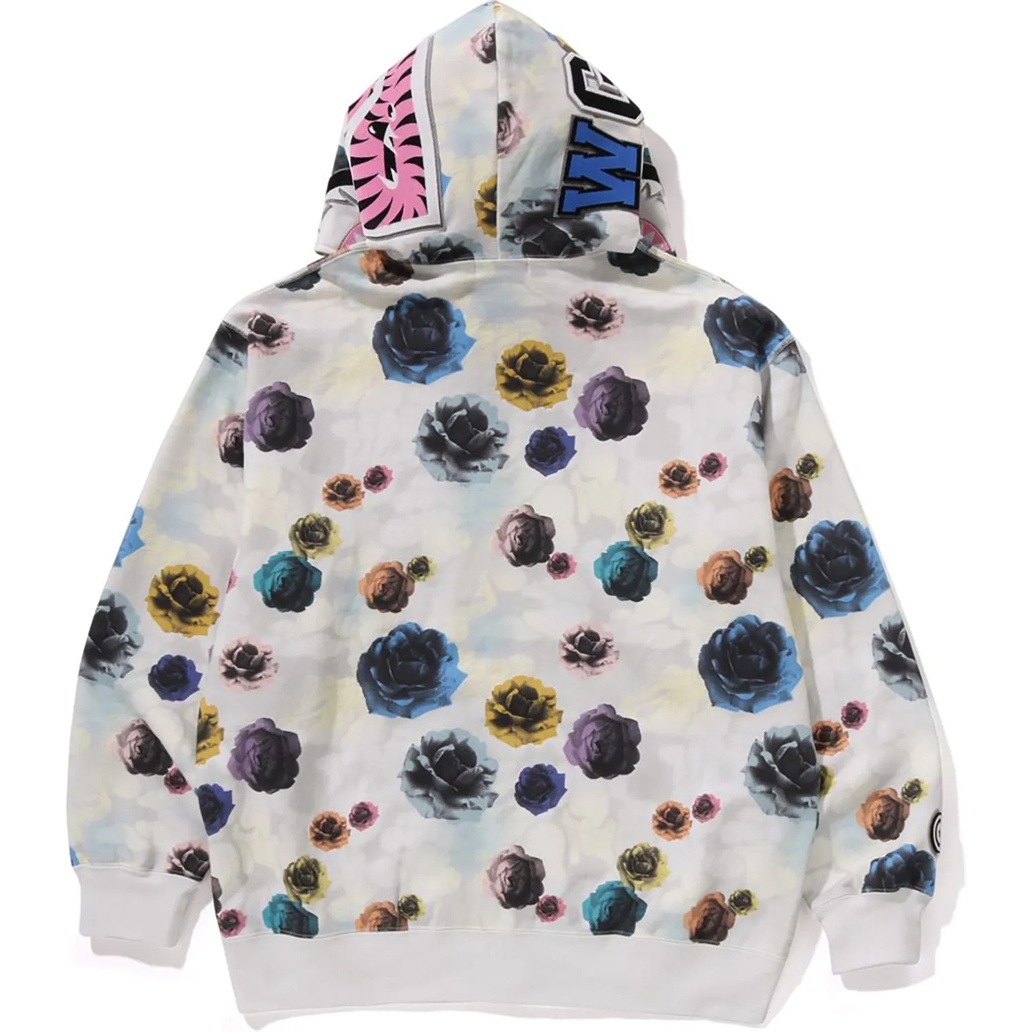 FLORAL CAMO SHARK RELAXED FIT FULL ZIP HOODIE MENS