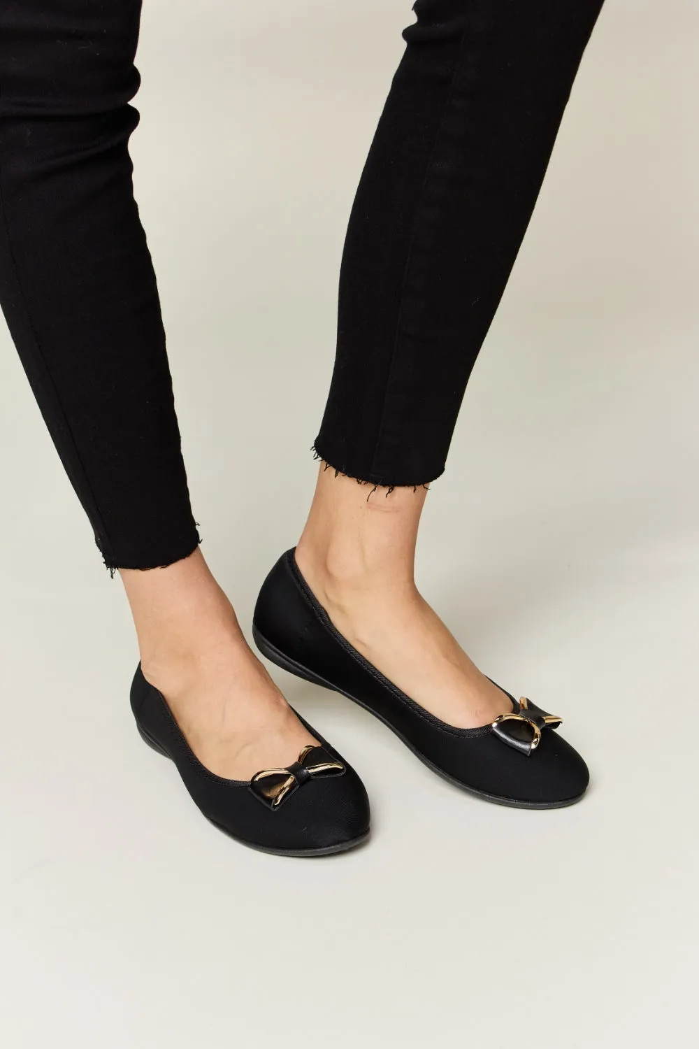 Fraya Metal Buckle Flat Loafers