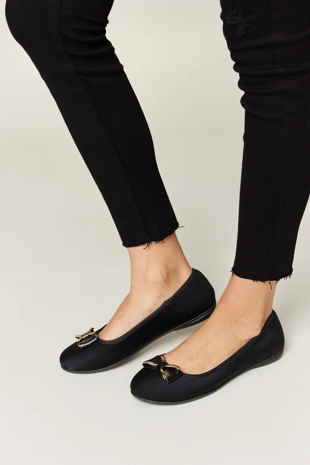 Fraya Metal Buckle Flat Loafers