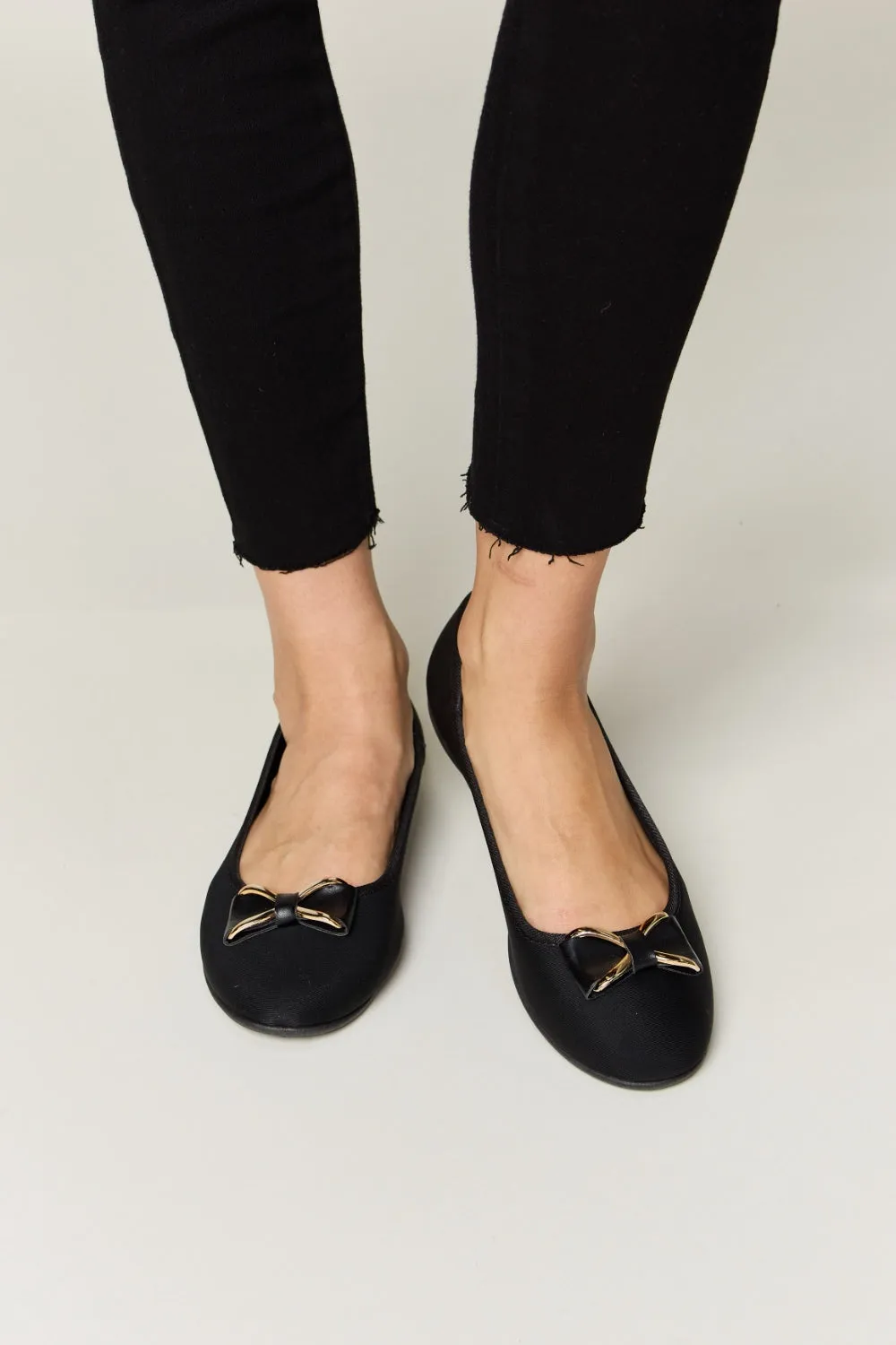 Fraya Metal Buckle Flat Loafers