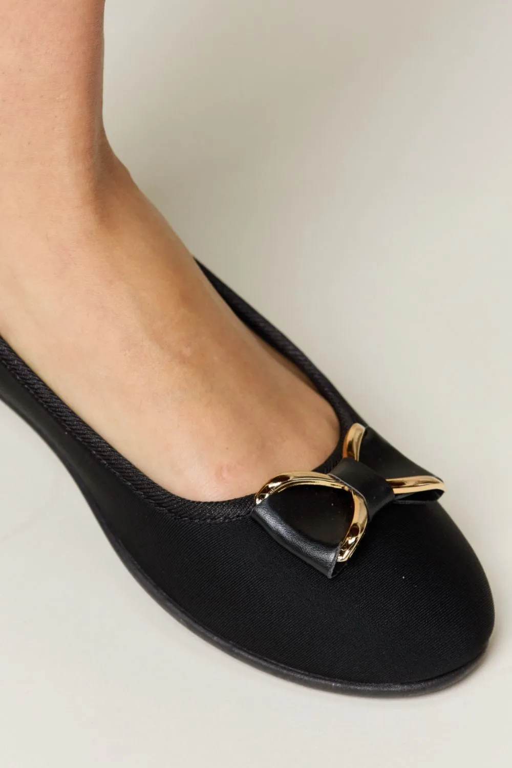 Fraya Metal Buckle Flat Loafers