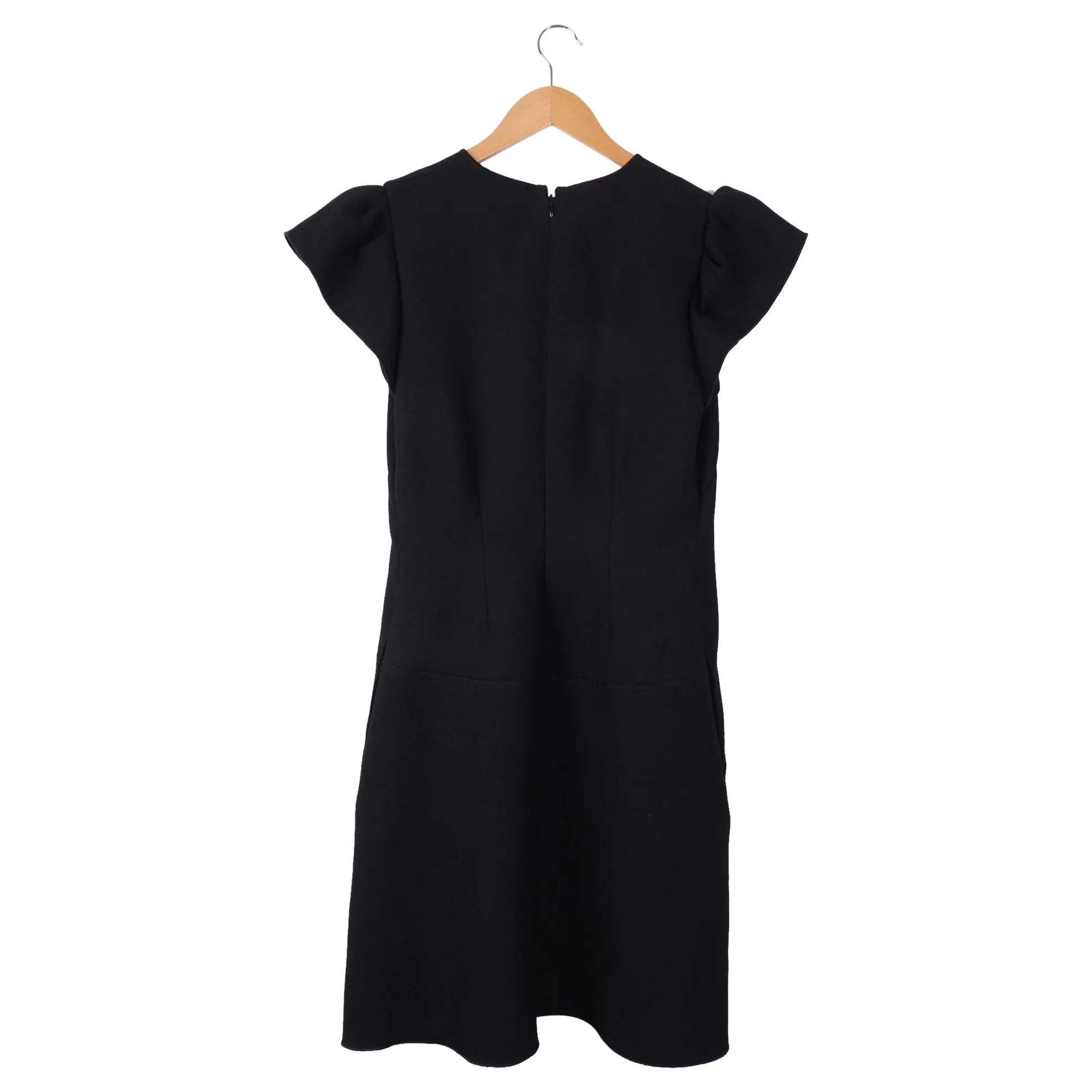 Giambattista Valli Black Cap Ruffle Sleeve Dress - 8