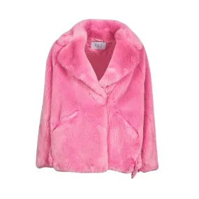 GIGI FAUX FUR WITH FAUX LEATHER INSERTS Woman Pink