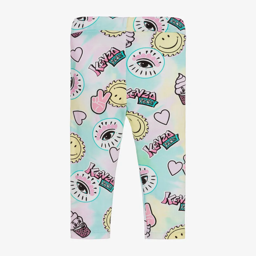 Girls Blue & Pink Leggings