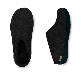 Glerups Slip on Black Rubber Sole