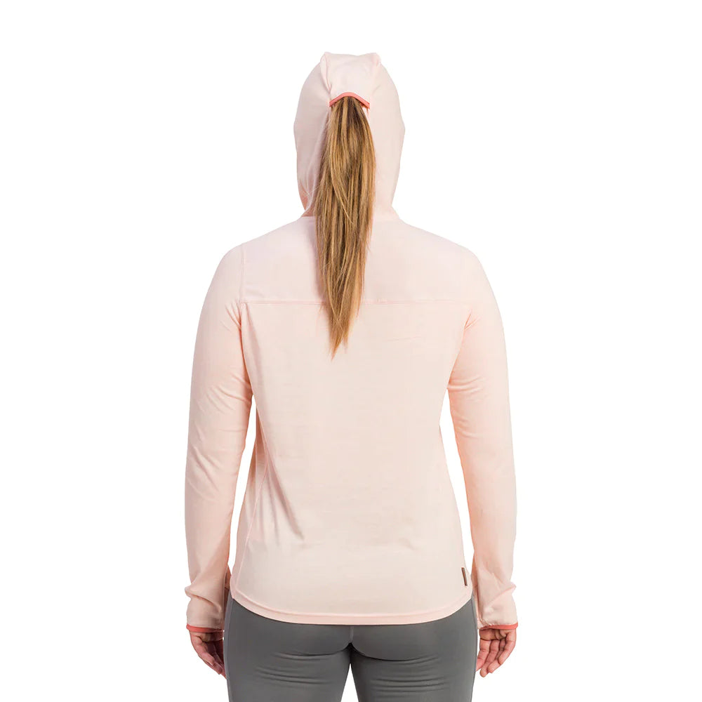 Grundens Women's Shorebreak Performance Lightweight Fishing Hoodie in Peach