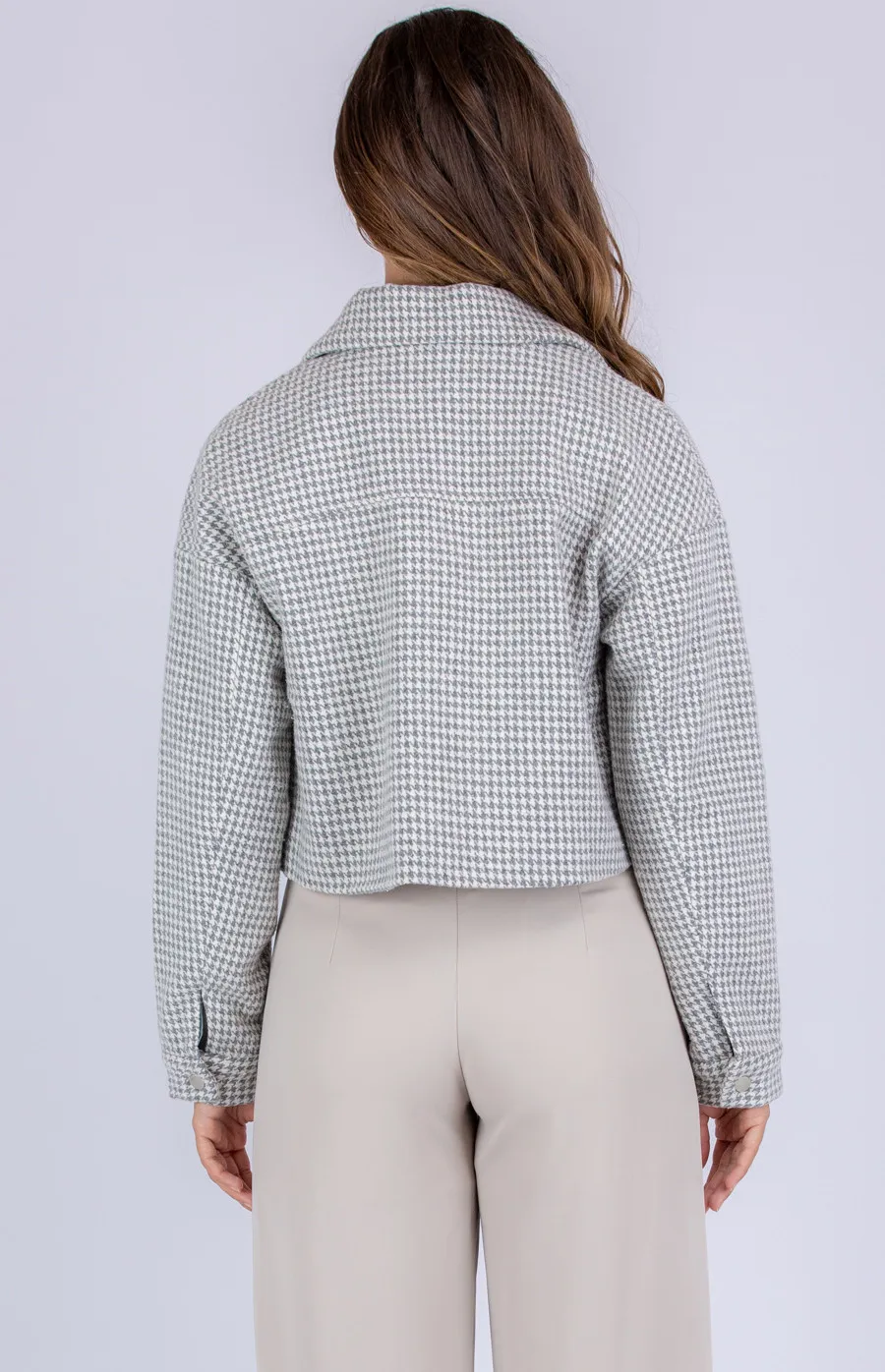 Houndstooth Cropped Jacket (SJT355B)