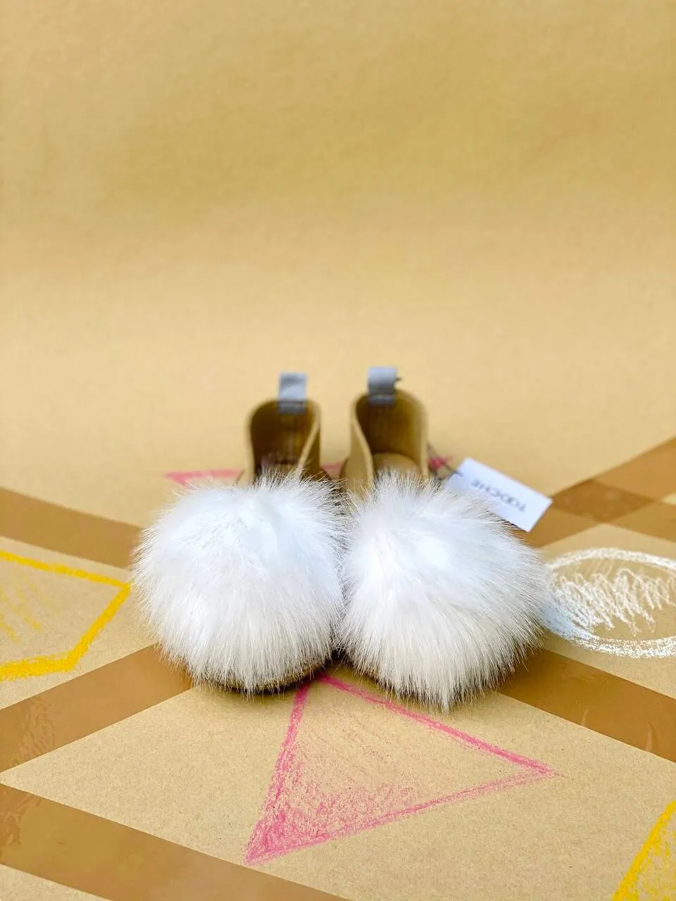 ICE CREAM VEGAN POMPOM slippers