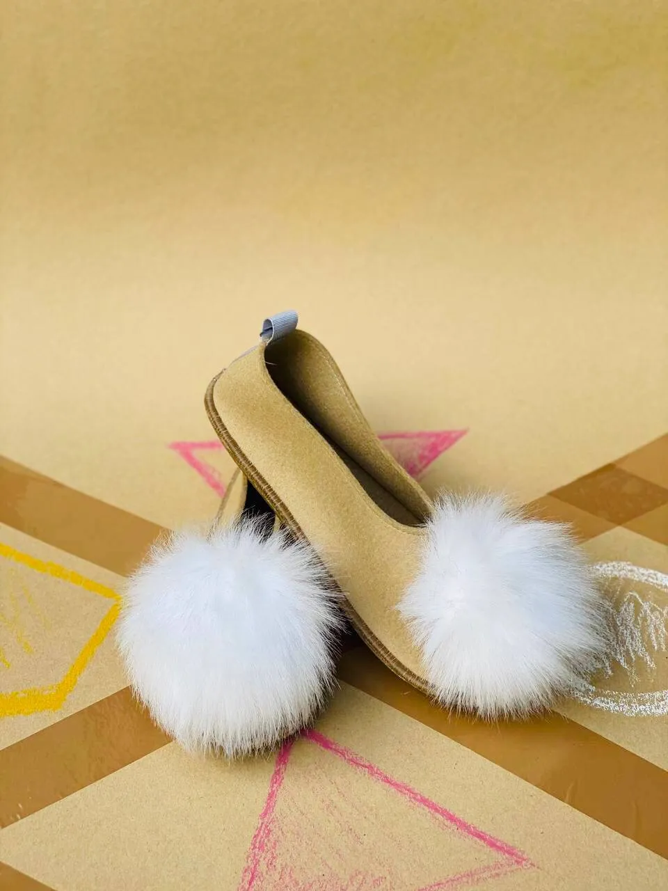 ICE CREAM VEGAN POMPOM slippers