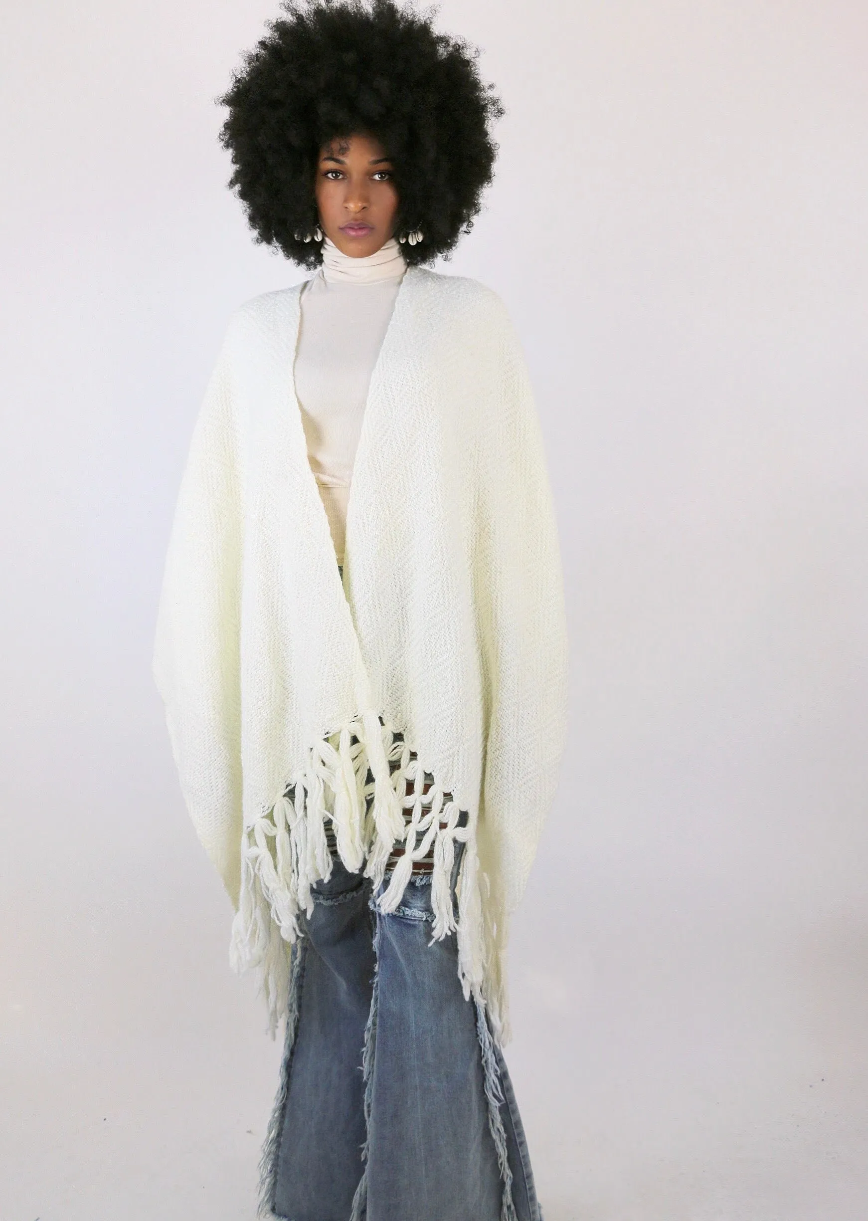 Ivory Vintage Wool Wrap