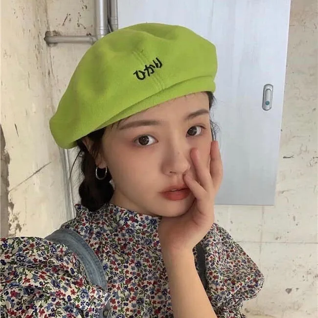 Japanese Lettering Beret