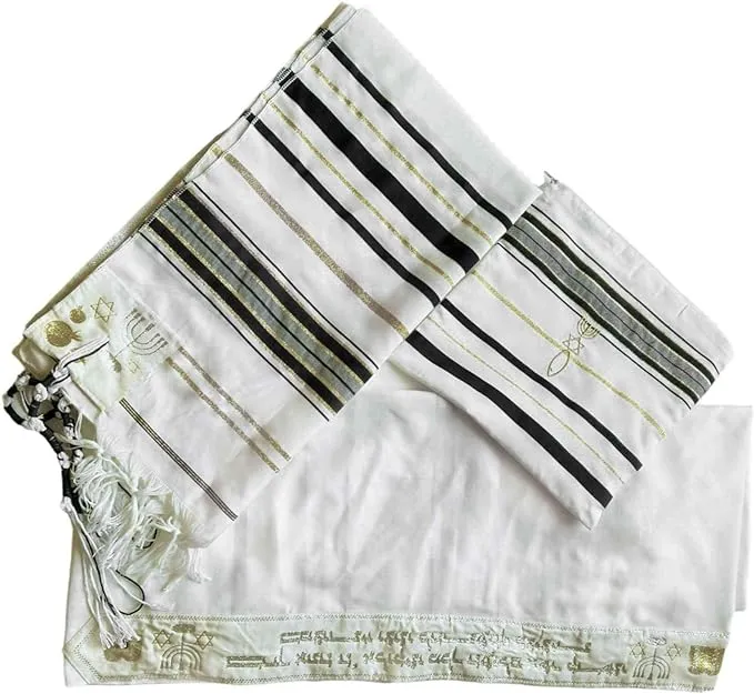 Jewish Black Tallit Prayer Shawl Scarf 72 x 22 w/ Bag for Men & Women