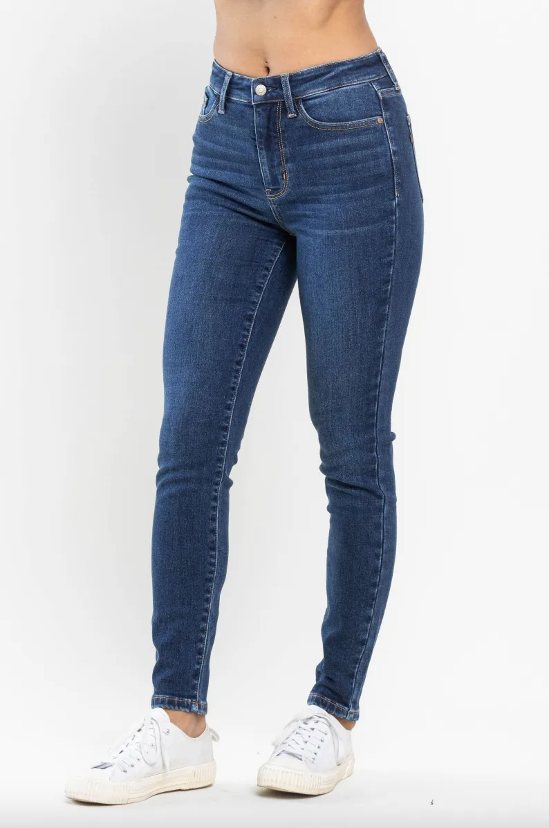 Judy Blue Thermal Skinny Jeans - Dark Wash