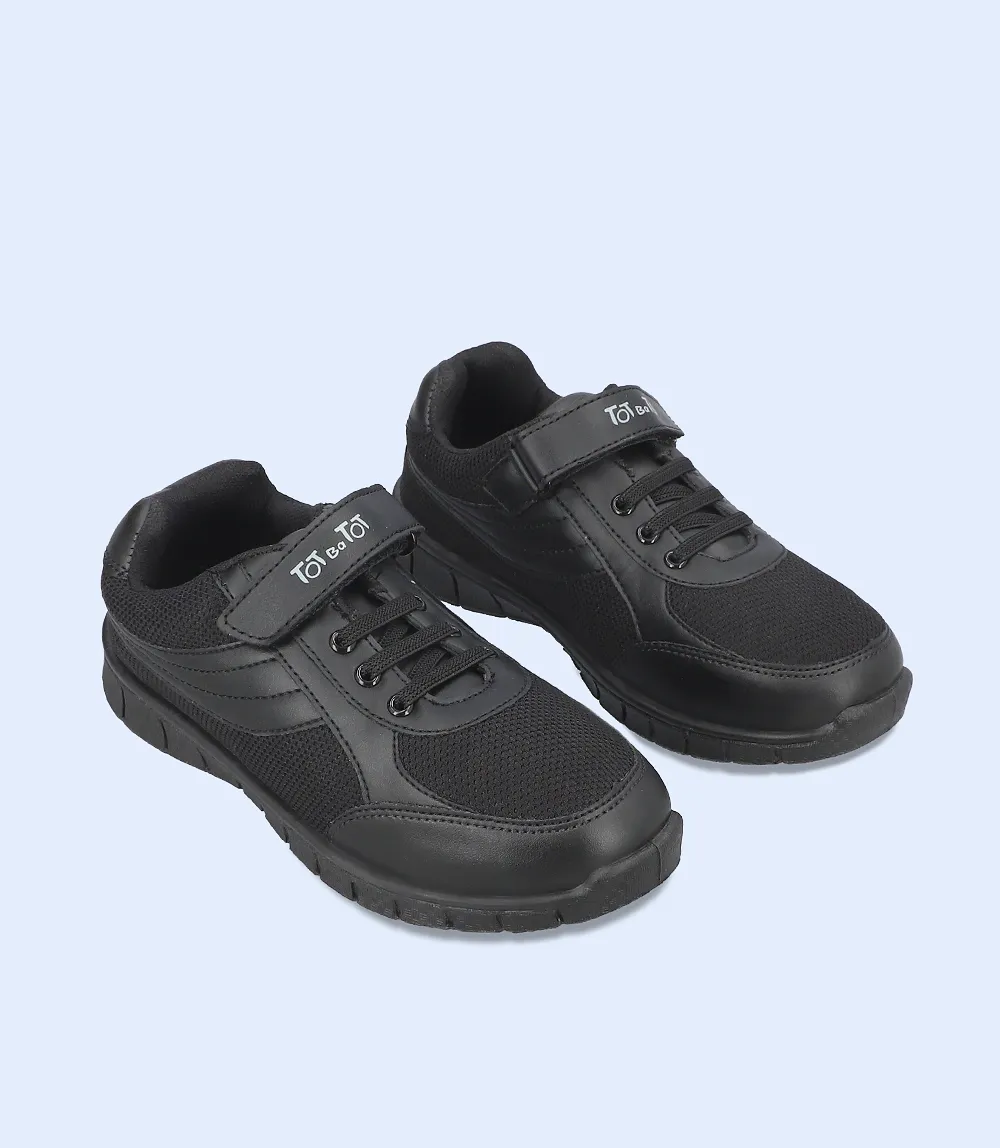 KB0154-BLACK-School Shoes For Boys