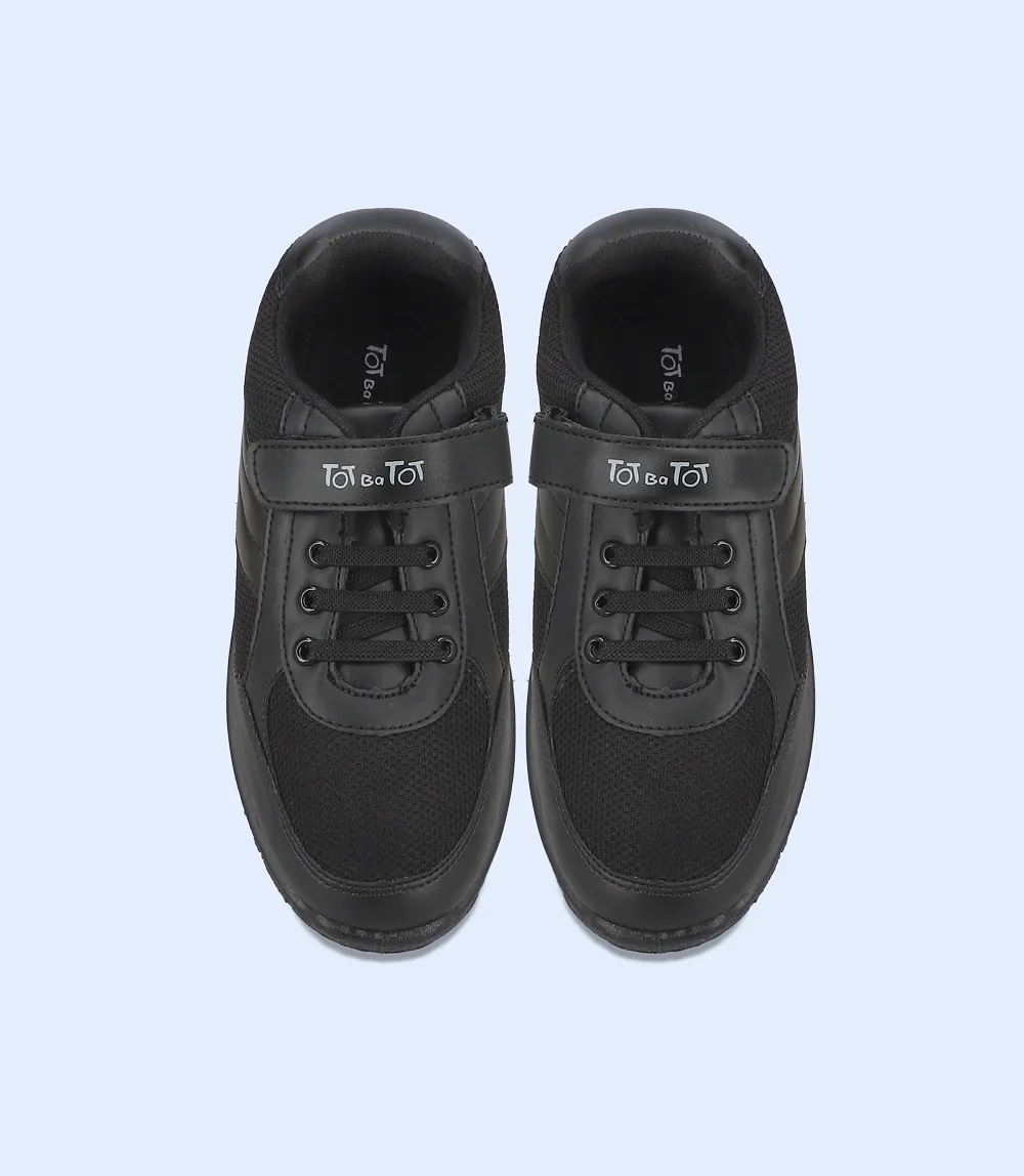 KB0154-BLACK-School Shoes For Boys