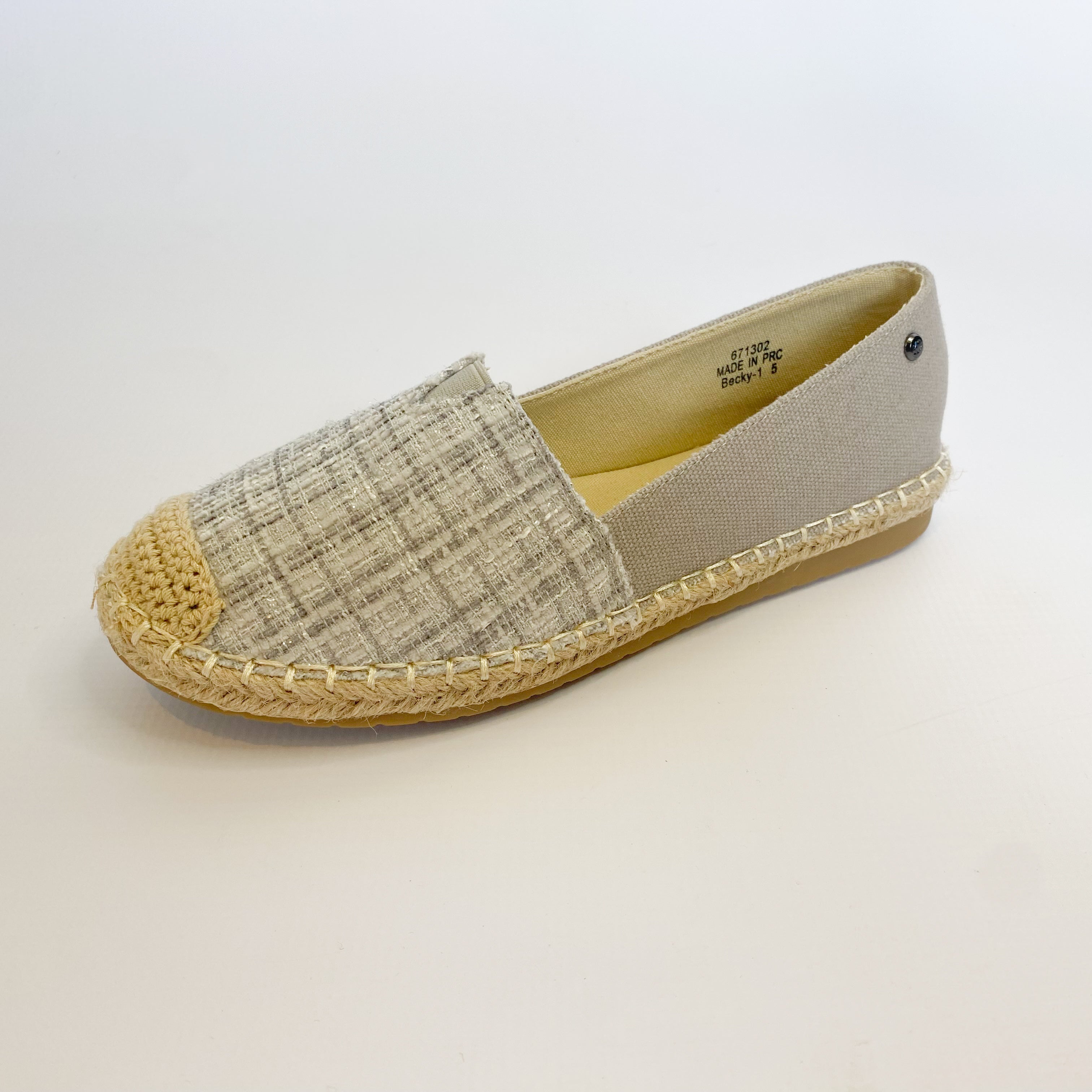 KG grey fabric slip on espadrille